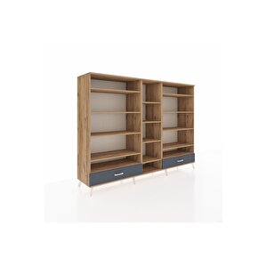 Hyperion Dolap 14 Raflı 2 Çekmeceli  220x44x163 Çam-çam/antrasit