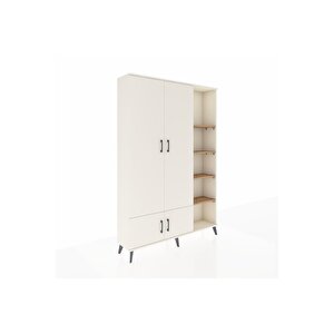 Arges Dolap 6 Raflı 4 Kapaklı Tek Askılı 132x30x195 Aytaşı-aytaşı/çam