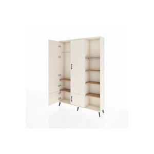 Arges Dolap 6 Raflı 4 Kapaklı Tek Askılı 132x30x195 Aytaşı-aytaşı/çam