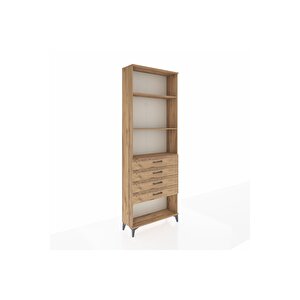 Arges Dolap 3 Raflı 4 Çekmeceli 88x30x243 Çam-çam