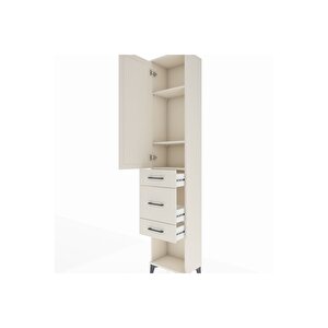 Arges Dolap 3 Raflı 3 Çekmeceli Tek Kapaklı 44x30x221 Aytaşı-aytaşı