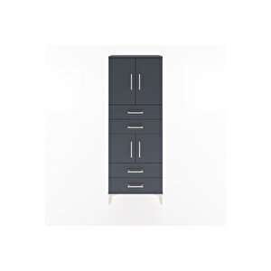 Arges Dolap 3 Raflı 4 Çekmeceli 4 Kapaklı 60x30x163 Antrasit-antrasit