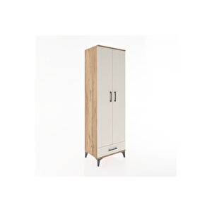 Hyperion Dolap 3 Raflı Tek Çekmeceli Tek Askılı 60x44x195 Çam-aytaşı