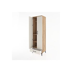 Hyperion Dolap 3 Raflı Tek Çekmeceli Tek Askılı 60x44x195 Çam-aytaşı