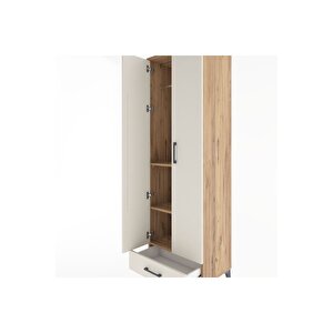 Hyperion Dolap 3 Raflı Tek Çekmeceli Tek Askılı 60x44x195 Çam-aytaşı
