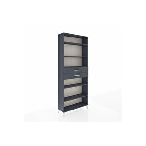 Arges Dolap 5 Raflı 2 Çekmeceli 88x30x221 Antrasit-antrasit