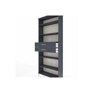 Arges Dolap 5 Raflı 2 Çekmeceli 88x30x221 Antrasit-antrasit