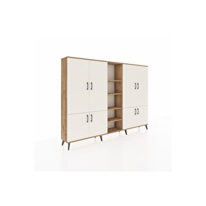 Arges Dolap 14 Raflı 8 Kapaklı 220x30x163 Çam-aytaşı/çam