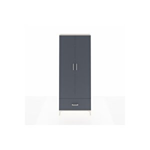 Arges Dolap 5 Raflı Tek Çekmeceli 2 Kapaklı 88x30x221 Aytaşı-antrasit