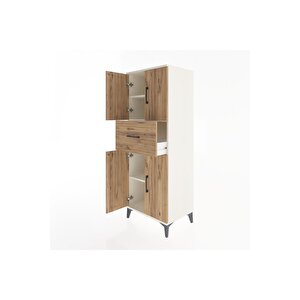 Hyperion Dolap 3 Raflı Tek Çekmeceli 4 Kapaklı 60x44x163 Aytaşı-çam