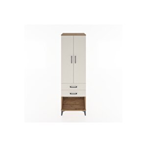 Hyperion Dolap Tek Raflı 2 Çekmeceli Tek Askılı 60x44x195 Çam-aytaşı
