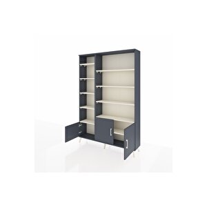 Arges Dolap 10 Raflı 3 Kapaklı 132x30x195 Antrasit-antrasit/aytaşı