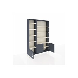 Arges Dolap 10 Raflı 3 Kapaklı 132x30x195 Antrasit-antrasit/aytaşı