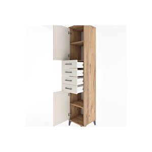 Hyperion Dolap 3 Raflı 4 Çekmeceli 2 Kapaklı 44x44x221 Çam-aytaşı