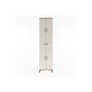 Arges Dolap 5 Raflı Tek Çekmeceli 4 Kapaklı 60x30x243 Çam-aytaşı