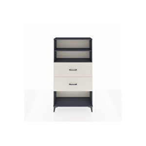 Arges Dolap 2 Raflı 2 Çekmeceli 88x30x163 Antrasit-aytaşı