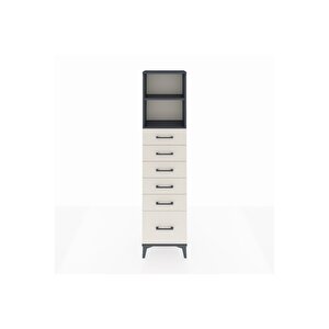 Arges Dolap 2 Raflı 6 Çekmeceli 44x30x182 Antrasit-aytaşı