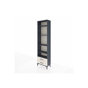 Arges Dolap 5 Raflı 2 Çekmeceli 60x30x221 Antrasit-aytaşı