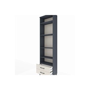 Arges Dolap 5 Raflı 2 Çekmeceli 60x30x221 Antrasit-aytaşı