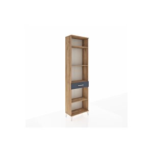 Arges Dolap 4 Raflı Tek Çekmeceli 60x30x221 Çam-antrasit