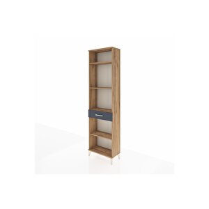 Arges Dolap 4 Raflı Tek Çekmeceli 60x30x221 Çam-antrasit