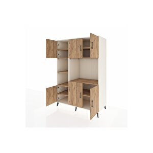 Kronos Dolap 9 Raflı 6 Kapaklı 132x59x195 Aytaşı-çam/çam