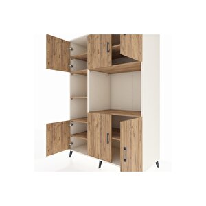 Kronos Dolap 9 Raflı 6 Kapaklı 132x59x195 Aytaşı-çam/çam