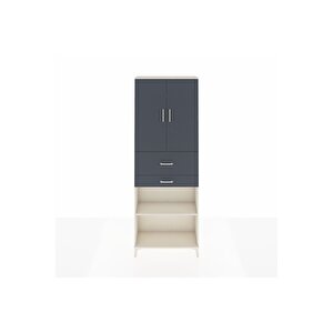 Arges Dolap 4 Raflı 2 Çekmeceli 2 Kapaklı 88x30x243 Aytaşı-antrasit