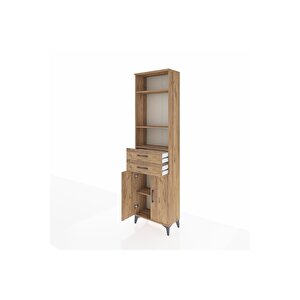 Arges Dolap 4 Raflı 2 Çekmeceli 2 Kapaklı 60x30x221 Çam-çam