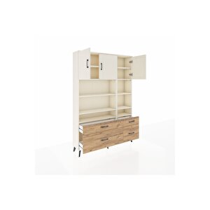 Arges Dolap 10 Raflı 4 Çekmeceli 3 Kapaklı 132x30x195 Aytaşı-aytaşı/çam