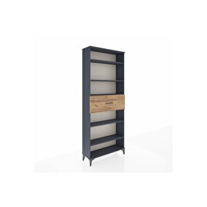 Arges Dolap 5 Raflı Tek Çekmeceli 88x30x221 Antrasit-çam