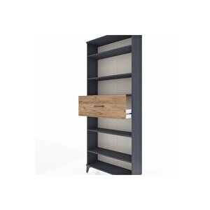 Arges Dolap 5 Raflı Tek Çekmeceli 88x30x221 Antrasit-çam