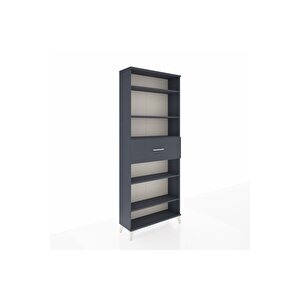 Arges Dolap 5 Raflı Tek Çekmeceli 88x30x221 Antrasit-antrasit