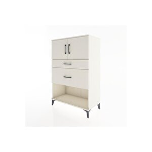 Hyperion Dolap Tek Raflı 2 Çekmeceli 2 Kapaklı 88x44x134 Aytaşı-aytaşı