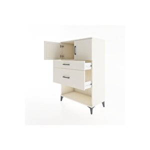 Hyperion Dolap Tek Raflı 2 Çekmeceli 2 Kapaklı 88x44x134 Aytaşı-aytaşı