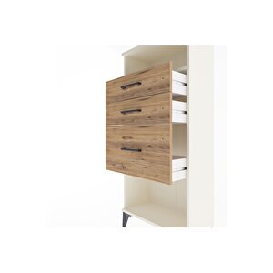 Arges Dolap Tek Raflı 3 Çekmeceli 60x30x134 Aytaşı-çam