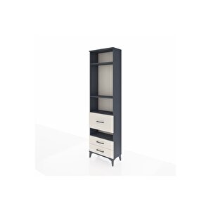 Arges Dolap 4 Raflı 3 Çekmeceli 60x30x221 Antrasit-aytaşı