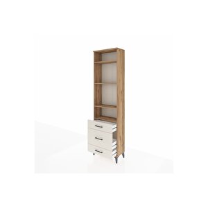 Arges Dolap 4 Raflı 3 Çekmeceli 60x30x221 Çam-aytaşı