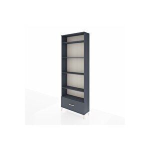 Arges Dolap 5 Raflı Tek Çekmeceli 88x30x243 Antrasit-antrasit