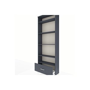 Arges Dolap 5 Raflı Tek Çekmeceli 88x30x243 Antrasit-antrasit