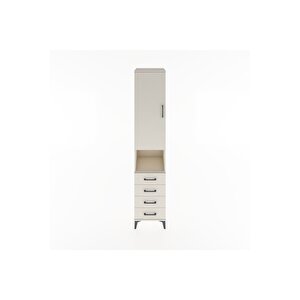 Hyperion Dolap 4 Raflı 4 Çekmeceli Tek Kapaklı 44x44x221 Aytaşı-aytaşı