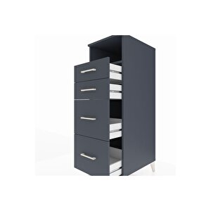 Kronos Dolap Tek Raflı 4 Çekmeceli 44x59x134 Antrasit-antrasit