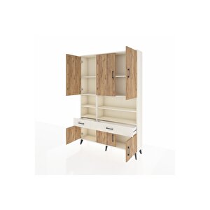 Arges Dolap 8 Raflı 2 Çekmeceli 6 Kapaklı 132x30x195 Aytaşı-çam/aytaşı