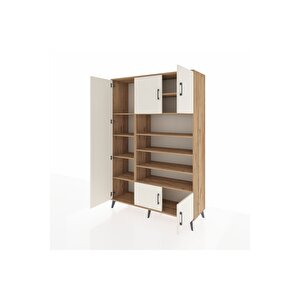 Hyperion Dolap 10 Raflı 5 Kapaklı 132x44x195 Çam-aytaşı/çam