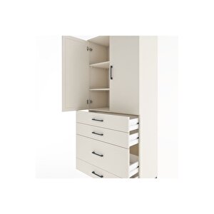 Hyperion Dolap 3 Raflı 4 Çekmeceli 2 Kapaklı 88x44x195 Aytaşı-aytaşı