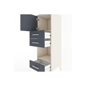 Hyperion Dolap 2 Raflı 3 Çekmeceli Tek Kapaklı 44x44x134 Aytaşı-antrasit