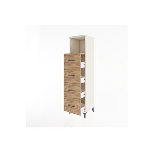 Hyperion Dolap Tek Raflı 4 Çekmeceli 44x44x182 Aytaşı-çam