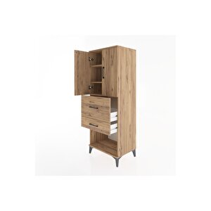 Hyperion Dolap 3 Raflı 2 Çekmeceli 2 Kapaklı 60x44x163 Çam-çam