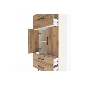 Arges Dolap 2 Raflı 3 Çekmeceli 2 Kapaklı 60x30x134 Aytaşı-çam