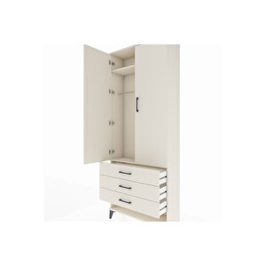 Arges Dolap 2 Raflı 3 Çekmeceli Tek Askılı 88x30x221 Aytaşı-aytaşı